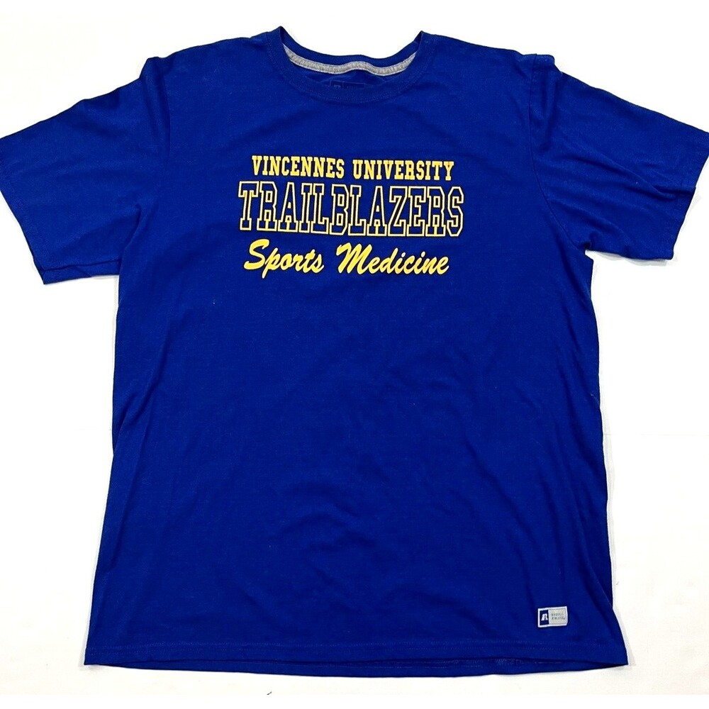 Russell Athletic T-Shirt Adult Large Blue Vincennes University Sports Medicine